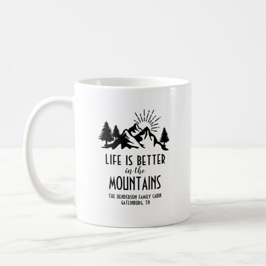 Benutzerdefiniertes LIfe ist besser in Mountains F Kaffeetasse (Links)