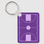 Benutzerdefiniertes Lila Basketballfeld mit Spiele Schlüsselanhänger (Vorderseite)