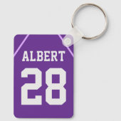 Benutzerdefiniertes Lila Basketballfeld mit Spiele Schlüsselanhänger (Rückseite)