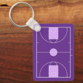 Benutzerdefiniertes Lila Basketballfeld mit Spiele Schlüsselanhänger (Vorderseite)