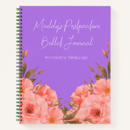 Benutzerdefiniertes lila Blumen Bullet Journal für Notizblock