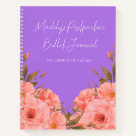 Benutzerdefiniertes lila Blumen Bullet Journal für Notizblock