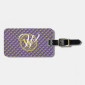 Benutzerdefiniertes Lila Christliches Monogramm Gepäckanhänger (Vorderseite horizontal)