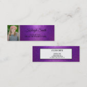 Benutzerdefiniertes Lila Foto Abschluss Namenskart Telefonnummerkarte (Vorne/Hinten)