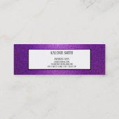 Benutzerdefiniertes Lila Foto Abschluss Namenskart Telefonnummerkarte (Rückseite)