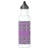 Benutzerdefiniertes Lila Lavendergeometrie-Muster Edelstahlflasche (Links)