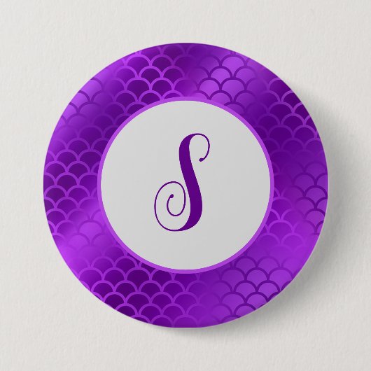 Benutzerdefiniertes lila Mermaid-Schema Button (Vorderseite)