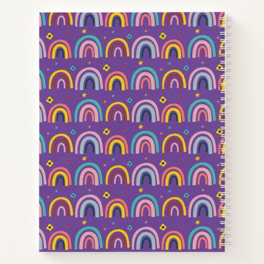 Benutzerdefiniertes Lila Regenbogenmuster Kid Notizblock (Rückseite)