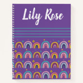 Benutzerdefiniertes Lila Regenbogenmuster Kid Notizblock (Vorderseite)