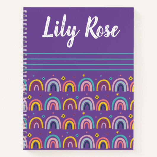 Benutzerdefiniertes Lila Regenbogenmuster Kid Notizblock (Vorderseite)