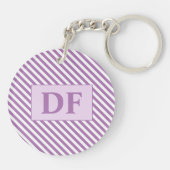 Benutzerdefiniertes Lila/weißes Streifen Schlüsselanhänger (Rückseite)