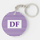 Benutzerdefiniertes Lila/weißes Streifen Schlüsselanhänger (Rückseite)