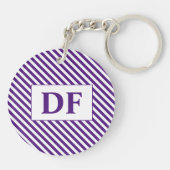 Benutzerdefiniertes Lila/weißes Streifen Schlüsselanhänger (Rückseite)