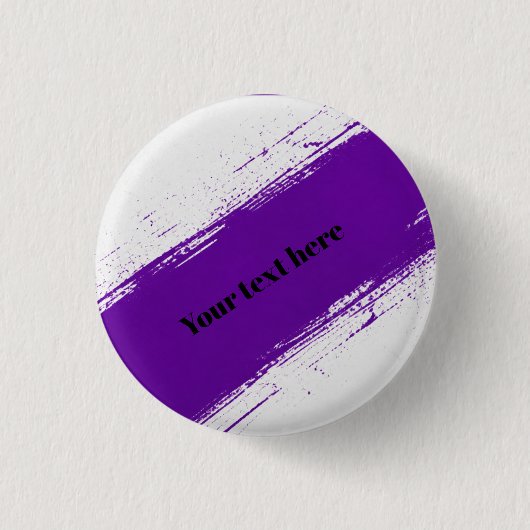 Benutzerdefiniertes lila-weißes Typografie-Design Button (Vorderseite)