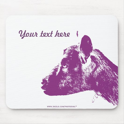 Benutzerdefiniertes Lila-Ziegenliebhaber-Pop-Art-D Mousepad (Vorne)