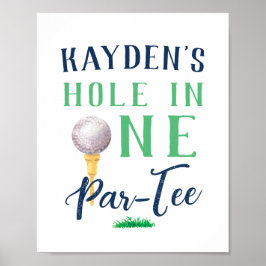 Benutzerdefiniertes Loch in einem Golf Geburtstags Poster