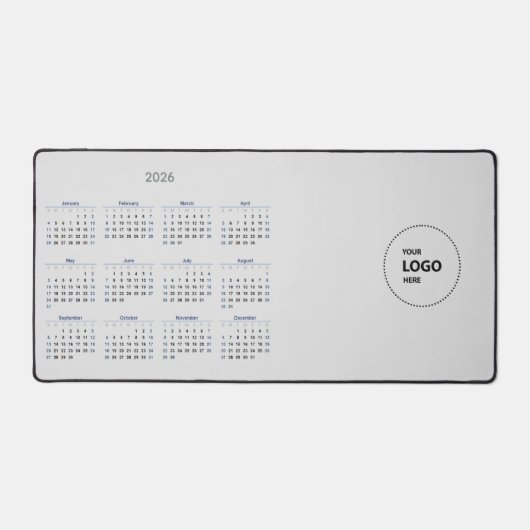 Benutzerdefiniertes Logo 2026 Kalender Schreibtischunterlage (Vorderseite)