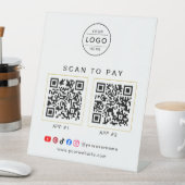 Benutzerdefiniertes Logo 2 QR-Code Social Media Ge Sockelschild (In Situ)