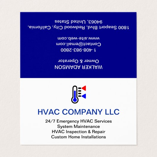 Benutzerdefiniertes Logo (AC-Heizung, HV-Cool) Ber Visitenkarten (Außenseite Aufgefaltet)