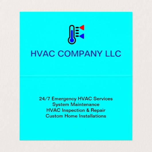 Benutzerdefiniertes Logo (AC-Heizung, HV-Cool) Ber Visitenkarten (Innenseite Aufgefaltet)