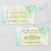 Benutzerdefiniertes Logo Aquarellgrün Gelbe ätheri Visitenkarte (Vorne/Hinten)