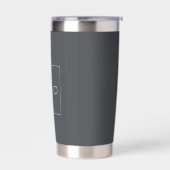 Benutzerdefiniertes Logo auf Anthrazitgrauem Hinte Thermobecher (Links)