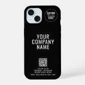 Benutzerdefiniertes Logo auf der Rückseite QR-Code iPhone 15 Hülle (Rückseite)