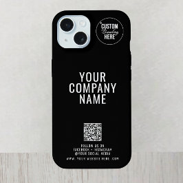 Benutzerdefiniertes Logo auf der Rückseite QR-Code iPhone 15 Hülle