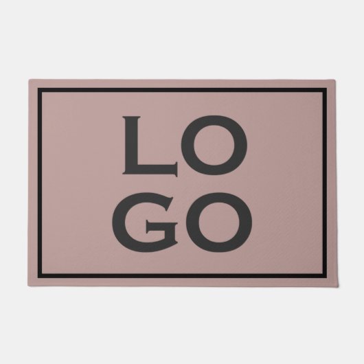 Benutzerdefiniertes Logo auf Dusty Pink mit Rahmen Fußmatte (Vorderseite)