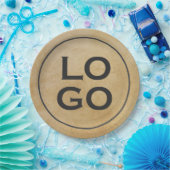 Benutzerdefiniertes Logo auf rustikalem Pergament Pappteller (Party)