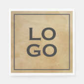 Benutzerdefiniertes Logo auf rustikalem Pergament Serviette (Vorderseite)