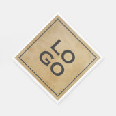 Benutzerdefiniertes Logo auf rustikalem Pergament Serviette (Ecke)