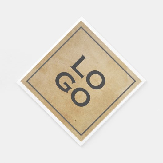 Benutzerdefiniertes Logo auf rustikalem Pergament Serviette (Ecke)