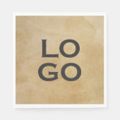 Benutzerdefiniertes Logo auf rustikalem Pergament Serviette (Vorderseite)