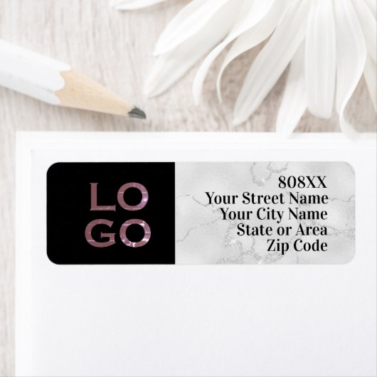 Benutzerdefiniertes Logo auf schwarz mit Marmor (Insitu)