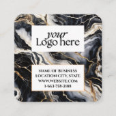 Benutzerdefiniertes Logo aus schwarzem Marmor und Quadratische Visitenkarte (Vorderseite)