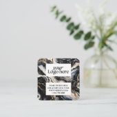 Benutzerdefiniertes Logo aus schwarzem Marmor und Quadratische Visitenkarte (Stehend Vorderseite)