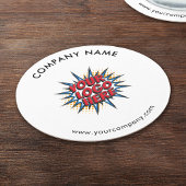 Benutzerdefiniertes Logo, benutzerdefinierter Text Runder Pappuntersetzer