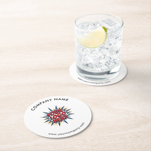 Benutzerdefiniertes Logo, benutzerdefinierter Text Runder Pappuntersetzer (Vor Ort)