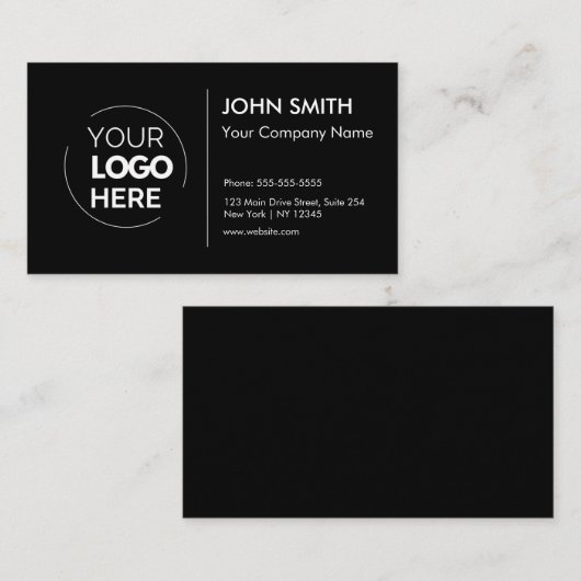 Benutzerdefiniertes Logo Beruflich Modernes Minima Visitenkarte (Vorne/Hinten)