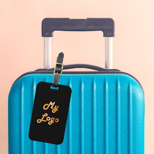 Benutzerdefiniertes Logo Bild schwarz Gold Geschäf Gepäckanhänger