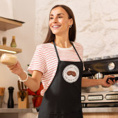 Benutzerdefiniertes Logo Black & White Coffee Shop Schürze