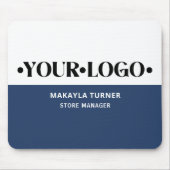 Benutzerdefiniertes Logo Blau Mousepad (Vorne)