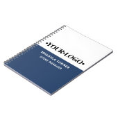 Benutzerdefiniertes Logo Blau Notizblock (Linke Seite)