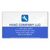 Benutzerdefiniertes Logo (blau und weiß) Beruflich Magnetische Visitenkarte (Vorderseite)