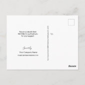 Benutzerdefiniertes Logo Blau-Weiß Kundenempfehlun Postkarte (Rückseite)