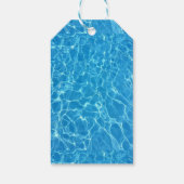 Benutzerdefiniertes Logo blaues Wasser texturiert Geschenkanhänger (Rückseite)