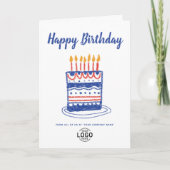 Benutzerdefiniertes Logo Blue Red Hand Drawing Cak Karte (Vorderseite)