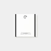 Benutzerdefiniertes Logo-Branding Moderne schwarze Post-it Klebezettel (Vorderseite)