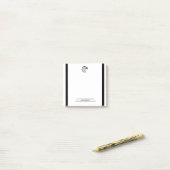 Benutzerdefiniertes Logo-Branding Moderne schwarze Post-it Klebezettel (Auf Schreibtisch)